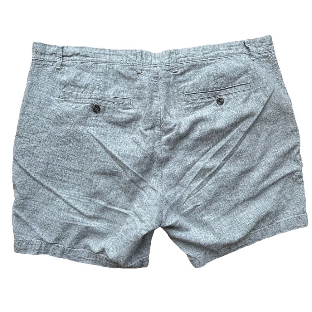Goodfellow Linden Bermuda Shorts Mens sz‎ 40 Flat Front Linen Blend Pockets Gray - Picture 2 of 7